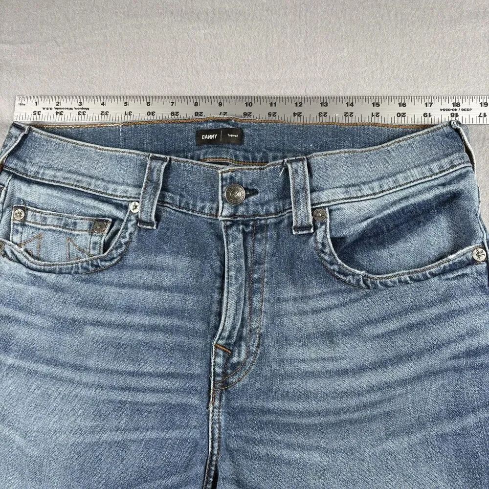 True Religion Danny Tapered Jeans Men’s 34 Blue Wash Denim Straight Slim Fit